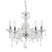 Marie Therese 5Lt Centre Ceiling Light - Chrome & Clear Finish