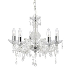 Marie Therese 5Lt Centre Ceiling Light - Chrome & Clear Finish