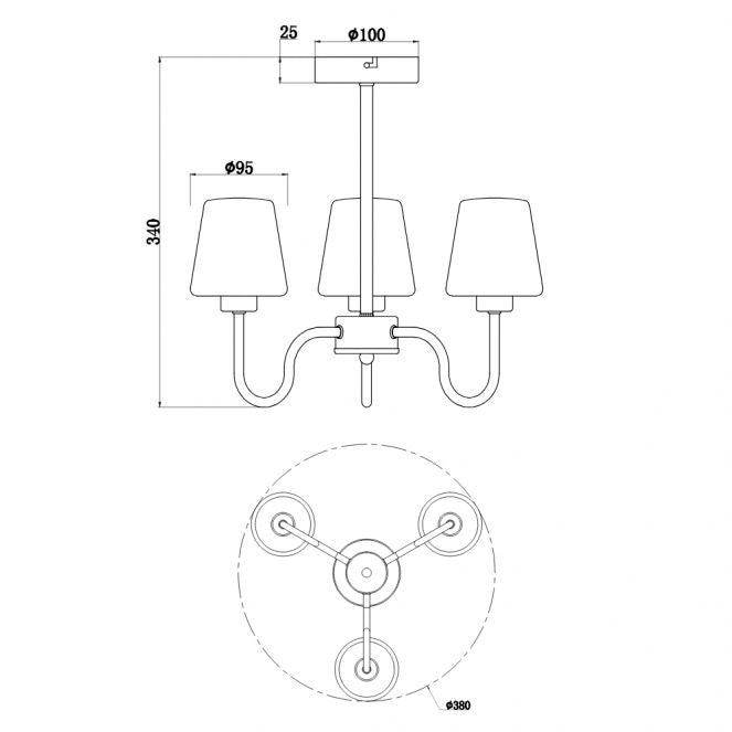 Marina 3/5Lt Bathroom Ceiling Light- Satin Brass/ Polished Chrome Finish