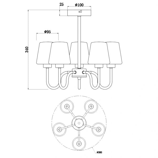Marina 3/5Lt Bathroom Ceiling Light- Satin Brass/ Polished Chrome Finish