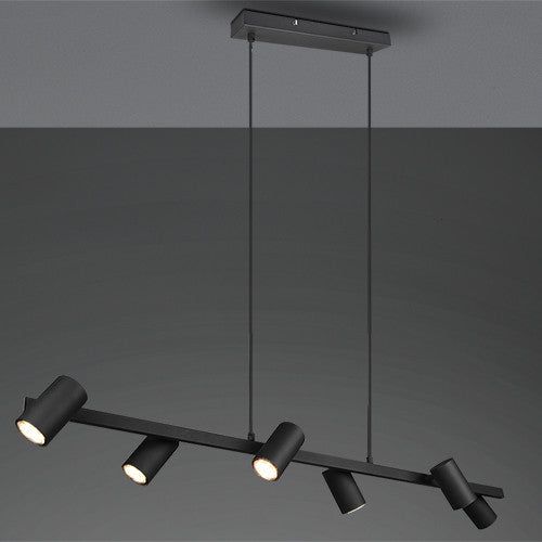 Marley 6Lt Hanging Lamp - Matt Black Finish