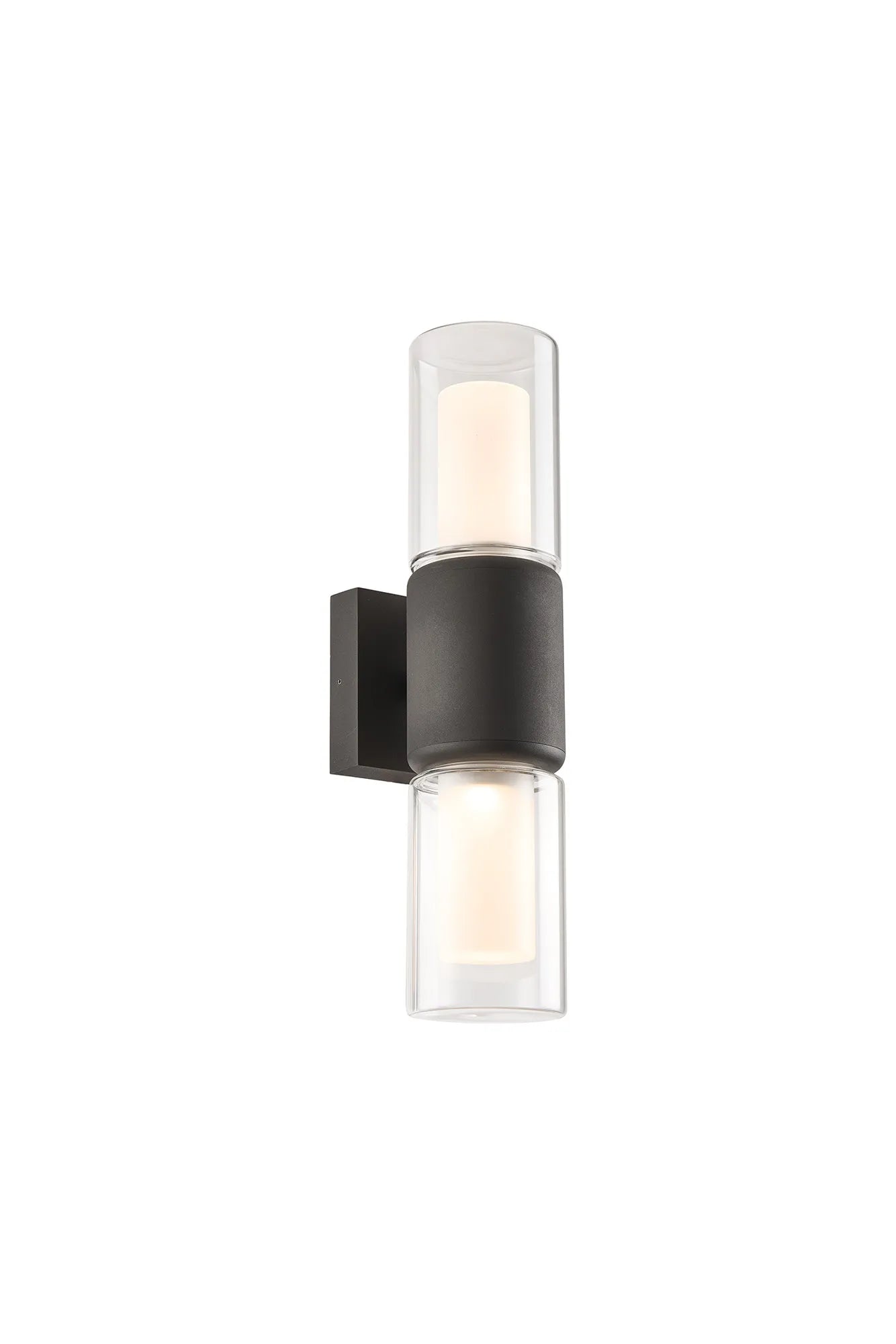 Marland IP65 2Lt Wall Lamp - Anthractite/Black/Cacao