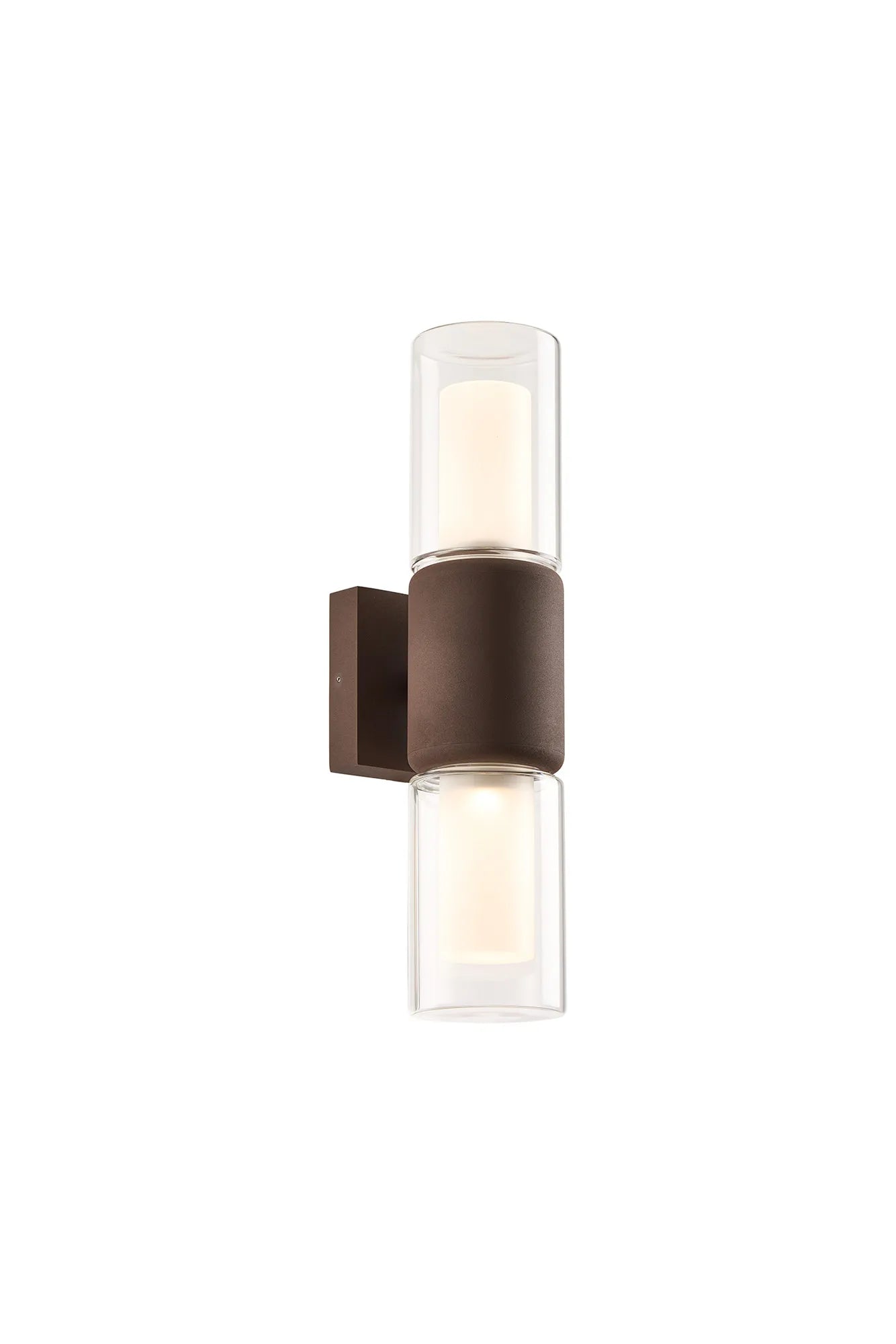 Marland IP65 2Lt Wall Lamp - Anthractite/Black/Cacao