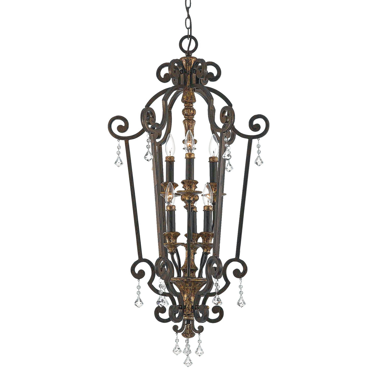 Marquette 6Lt Chandelier Ceiling Light - Heirloom Finish