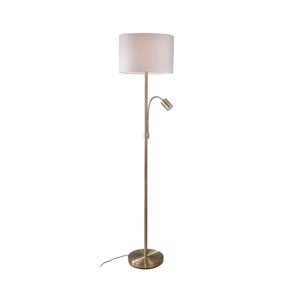 Marshall Mother and Child Floor Lamp Satin Chrome & Antique Brass