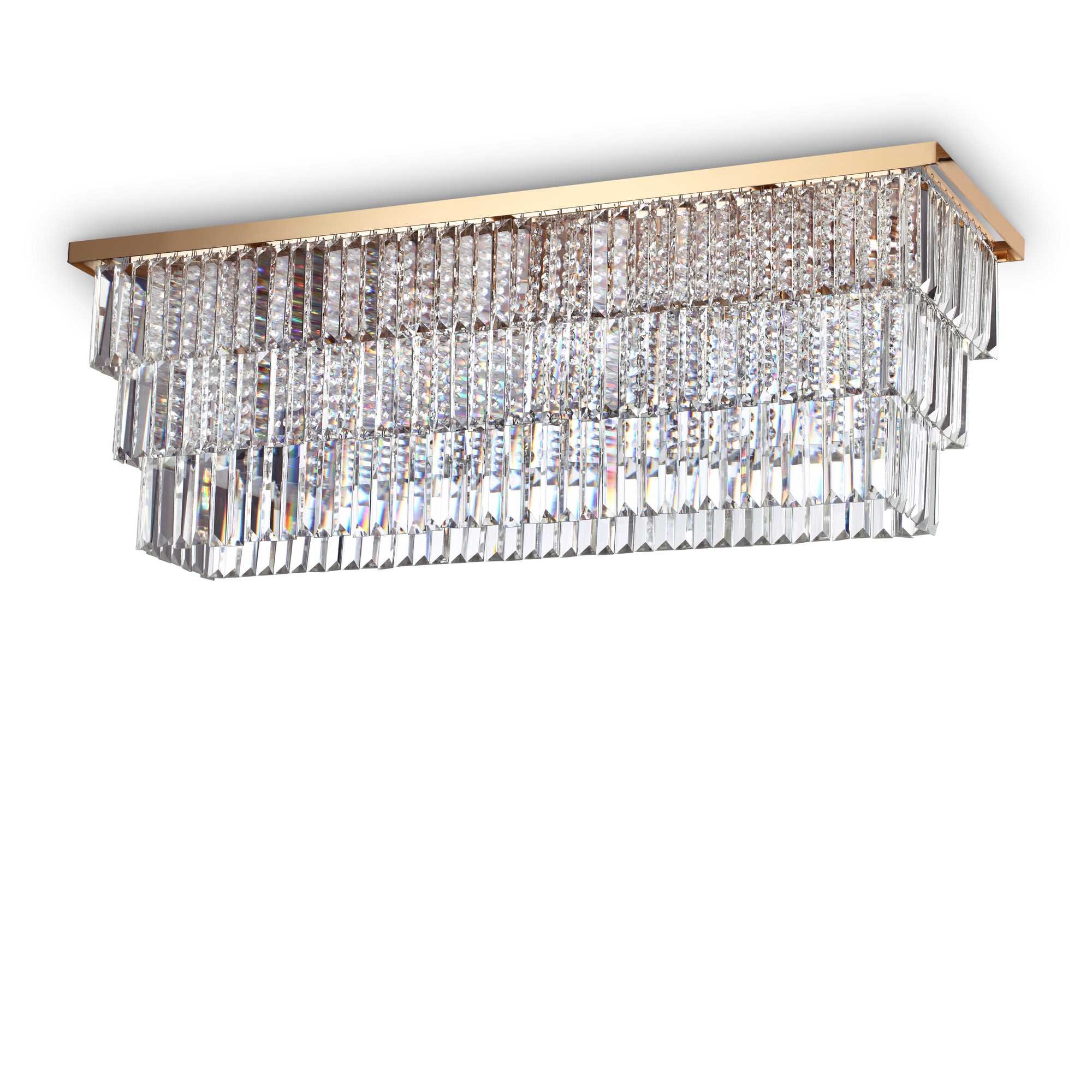 Martinez Crystal Flush Light - Chrome/Gold Finish - Cusack Lighting