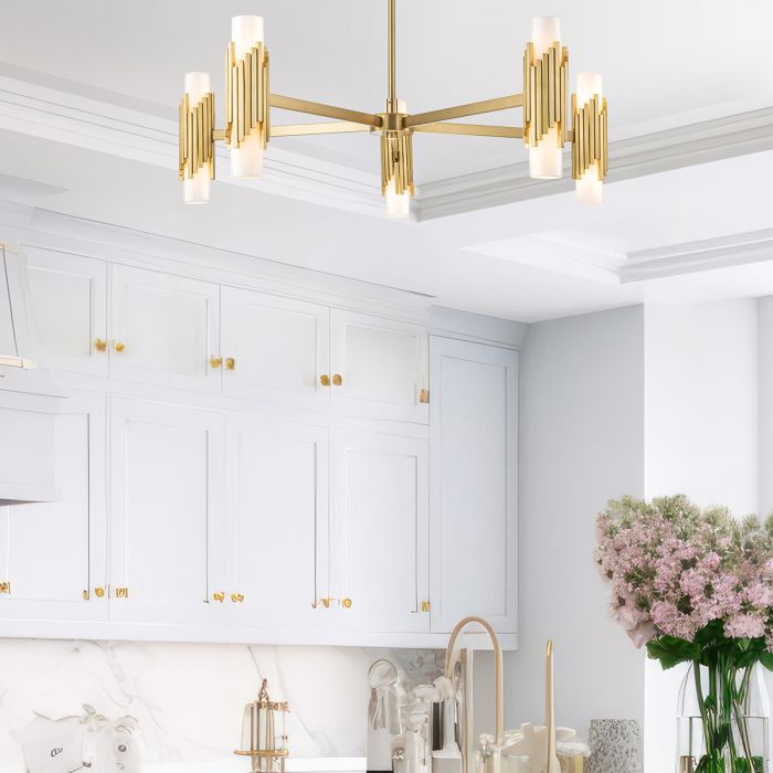 Marvele 6/8/10 Lt Chandelier - Aged Brass