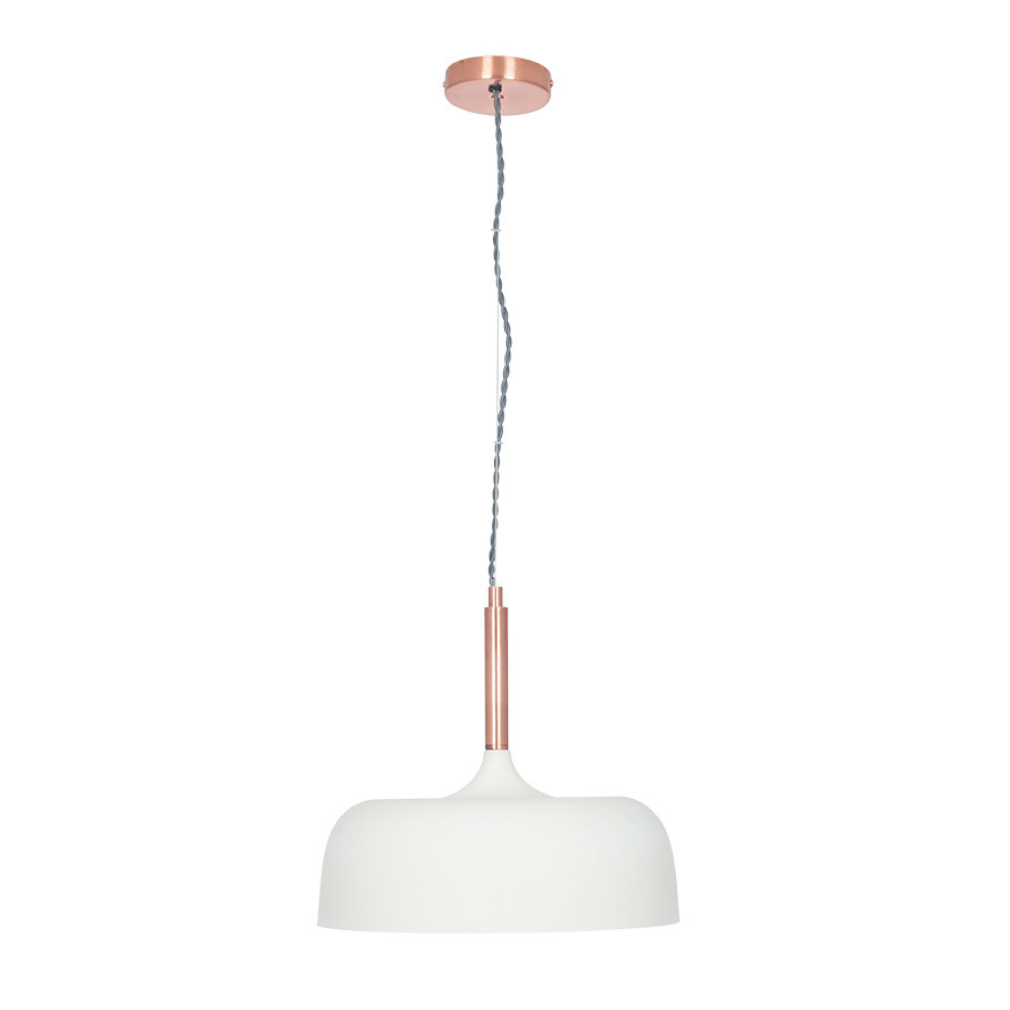 Matt Cream Domed Metal Pendant - Cusack Lighting