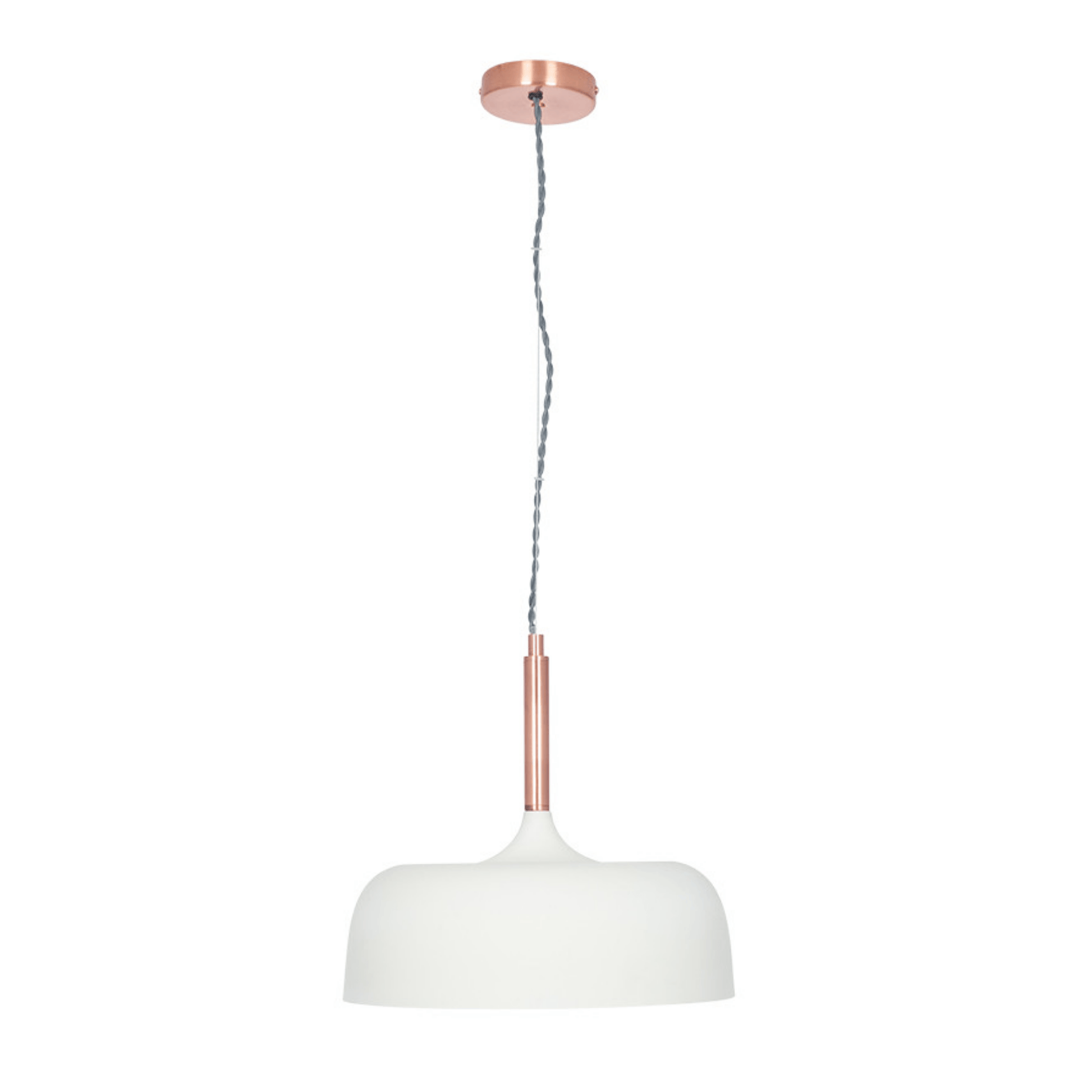 Matt Cream Domed Metal Pendant - Cusack Lighting