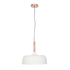 Matt Cream Domed Metal Pendant - Cusack Lighting