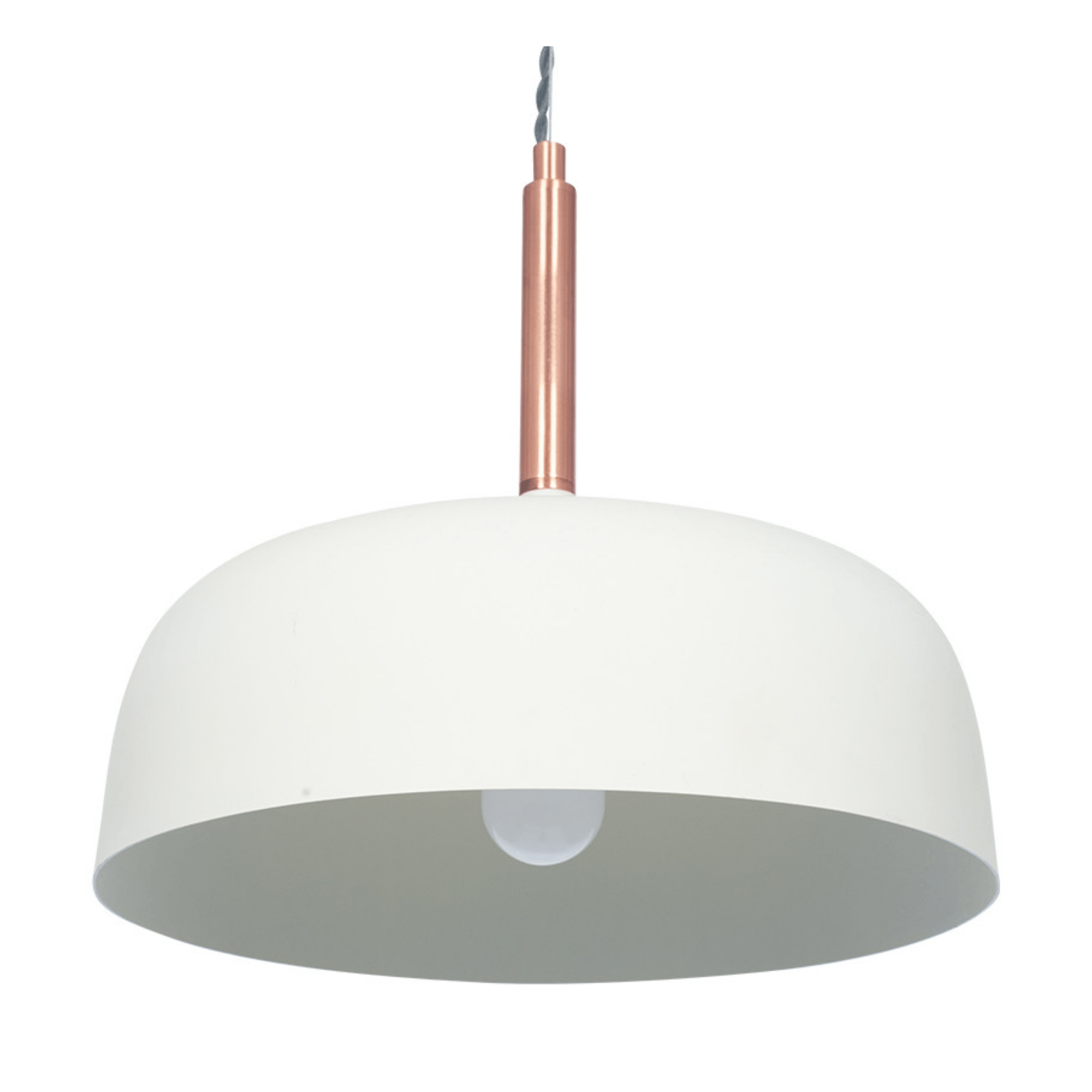 Matt Cream Domed Metal Pendant - Cusack Lighting