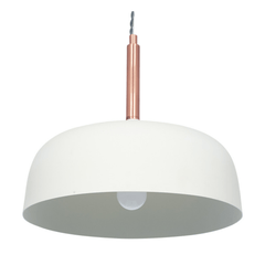 Matt Cream Domed Metal Pendant - Cusack Lighting