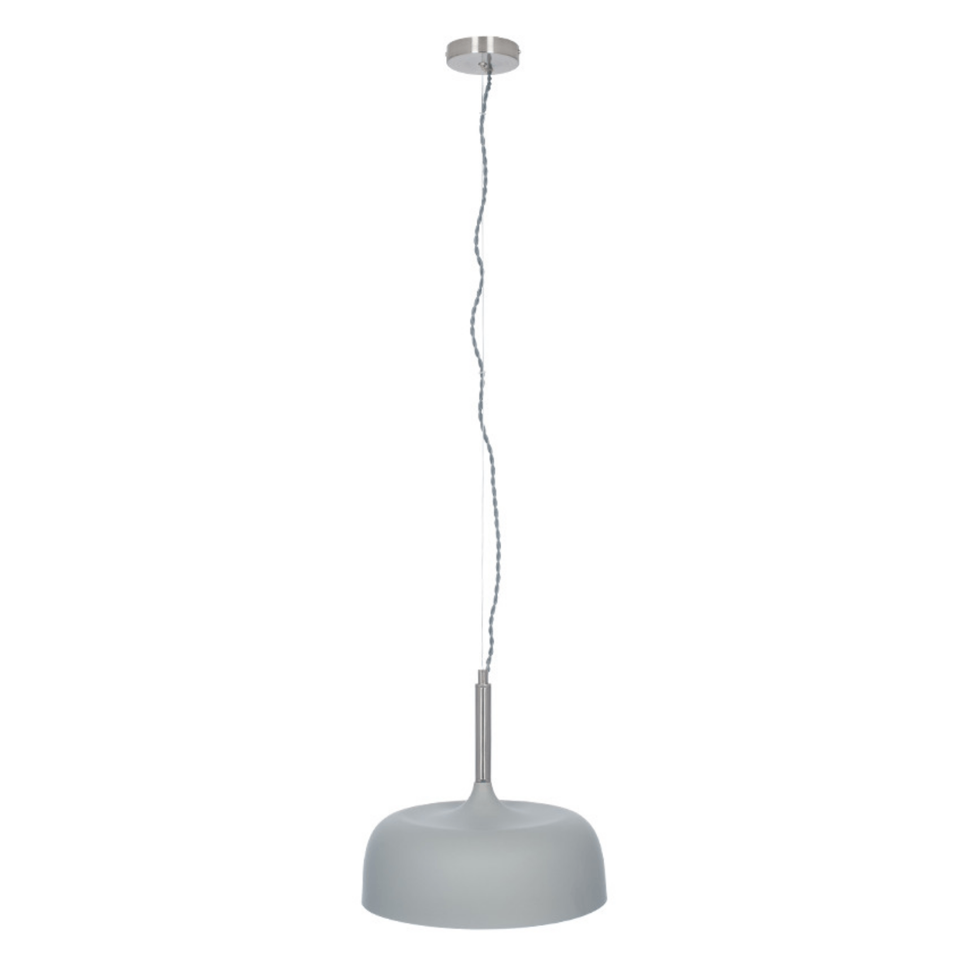 Matt Grey Domed Metal Pendant - Cusack Lighting