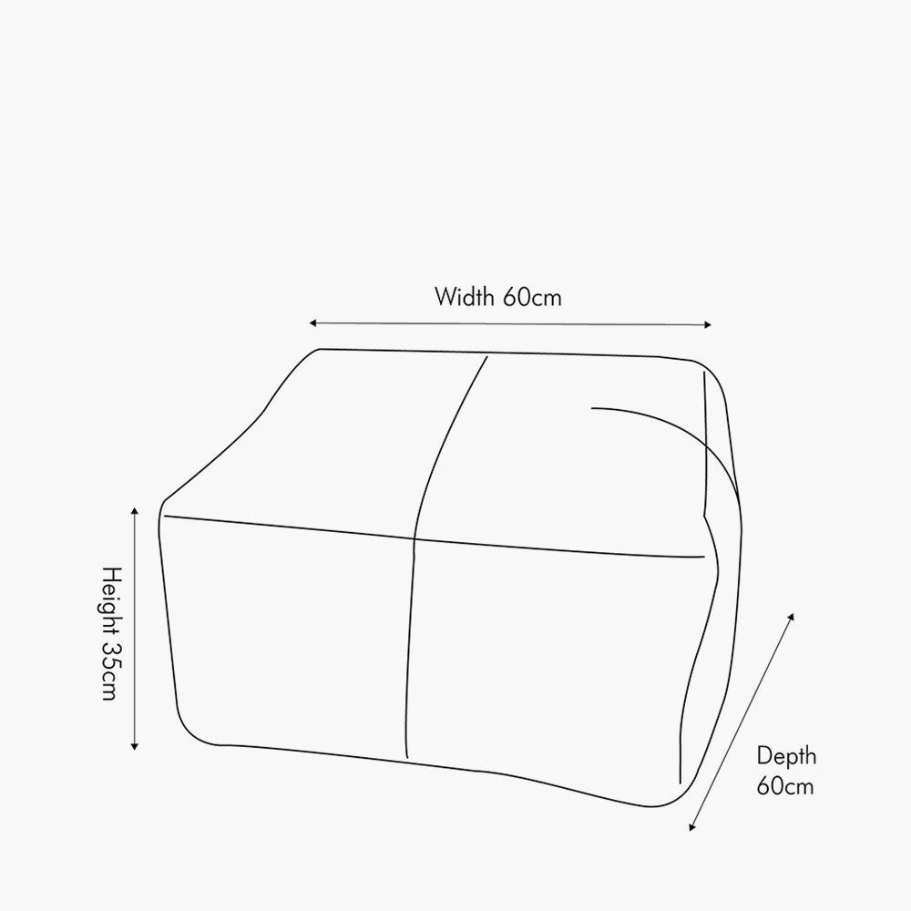 Matteo Prussian Blue/Natural Tan/Steel Grey  Leather Square Pouffe