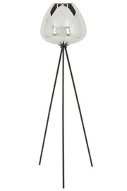 Mayson Floor Lamp Tripod - Smoked Glass & Matt Black Finish