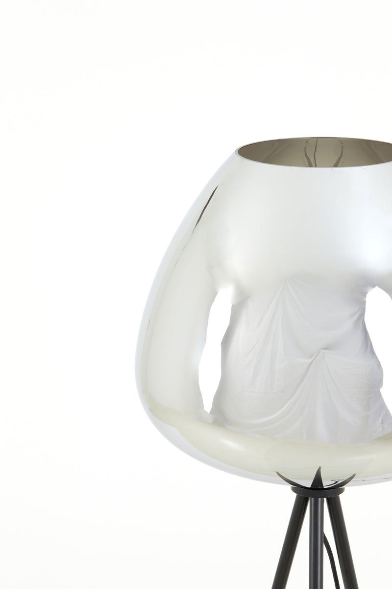 Mayson Floor Lamp Tripod - Smoked Glass & Matt Black Finish