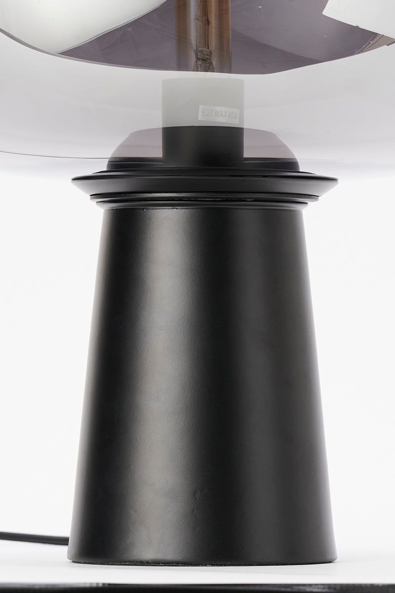 Maysony Table Lamp - Smoked Glass & Matt Black Finish