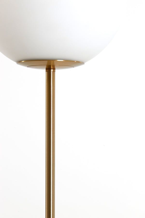 Medina Floor Lamp - Matt White Glass & Antique Bronze Finish