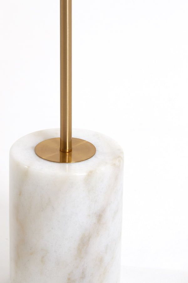Medina Floor Lamp - Matt White Glass & Antique Bronze Finish