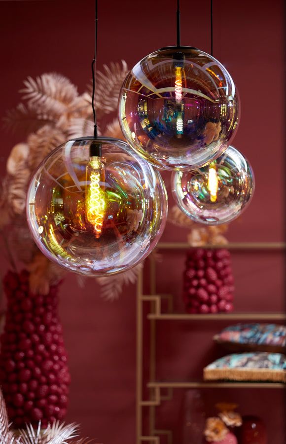 Medina X Large Hanging Lamp - Rainbow Glass Finish