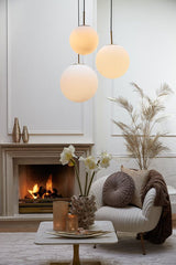 Medina Small Hanging Lamp - Matt White Glass Finish