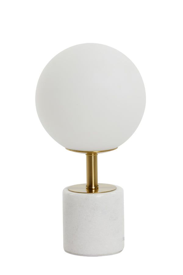 Medina Table Lamp - Matt White Glass & Antique Bronze Finish