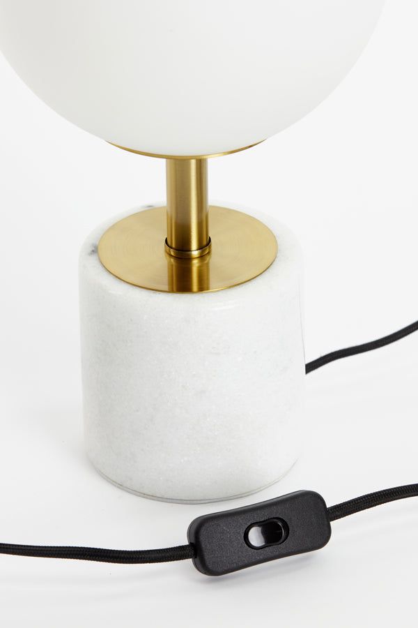 Medina Table Lamp - Matt White Glass & Antique Bronze Finish