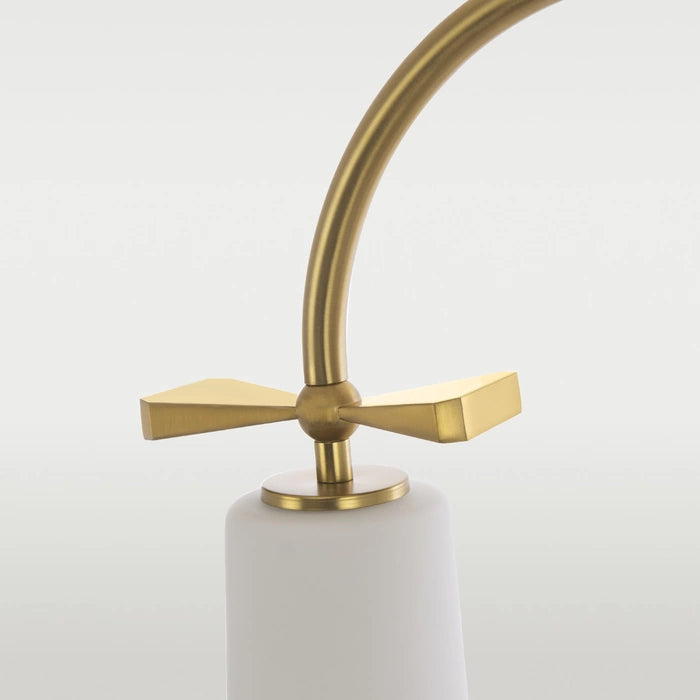 Floor lamp BOW White & Black Finish Marble Base