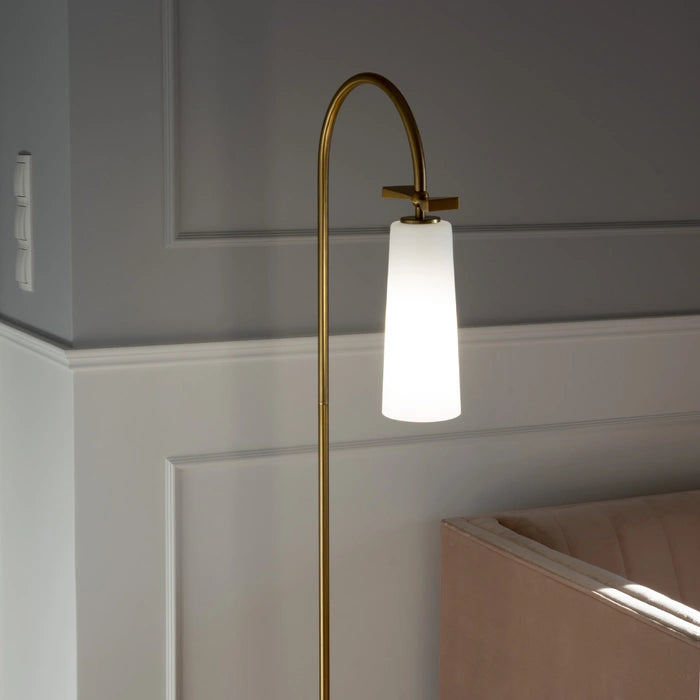 Floor lamp BOW White & Black Finish Marble Base