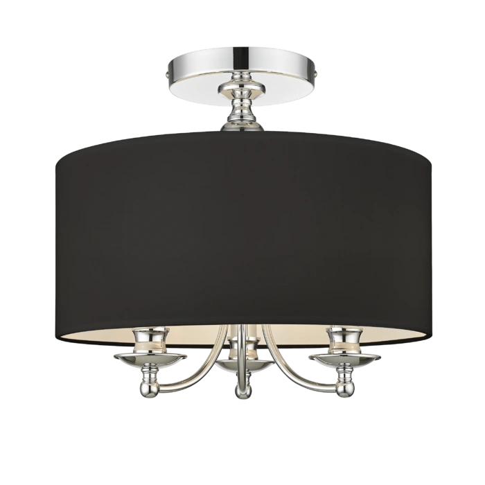 Abu Dhabi 1 3/5Lt Semi Flush Fitting - Silver/Gold