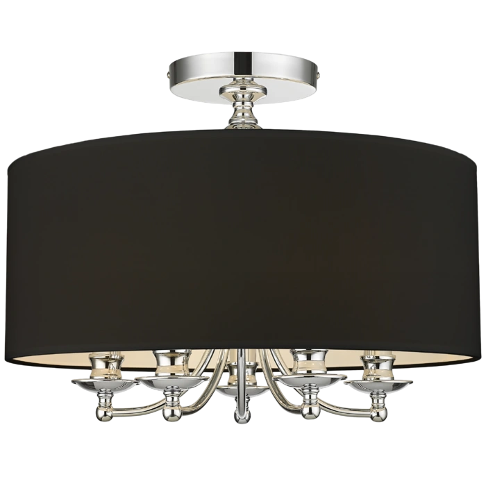 Abu Dhabi 1 3/5Lt Semi Flush Fitting - Silver/Gold