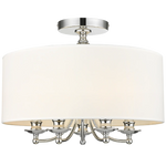 Abu Dhabi 1 3/5Lt Semi Flush Fitting - Silver/Gold