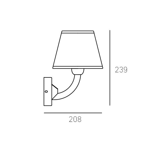 Atlanta 1Lt Wall Lamp - Nickel/Gold