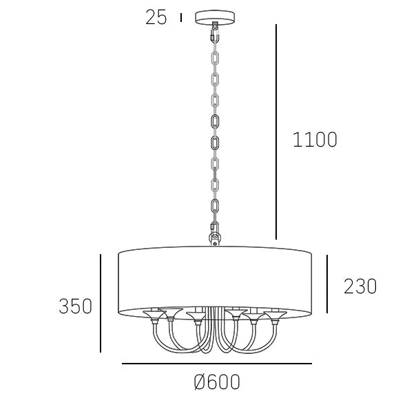 Abu Dhabi 2/5Lt Hanging Shade Light - Silver/Gold