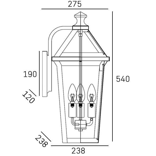 Zurich 1/3Lt Outdoor Wall Light