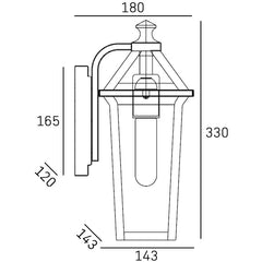 Zurich 1/3Lt Outdoor Wall Light