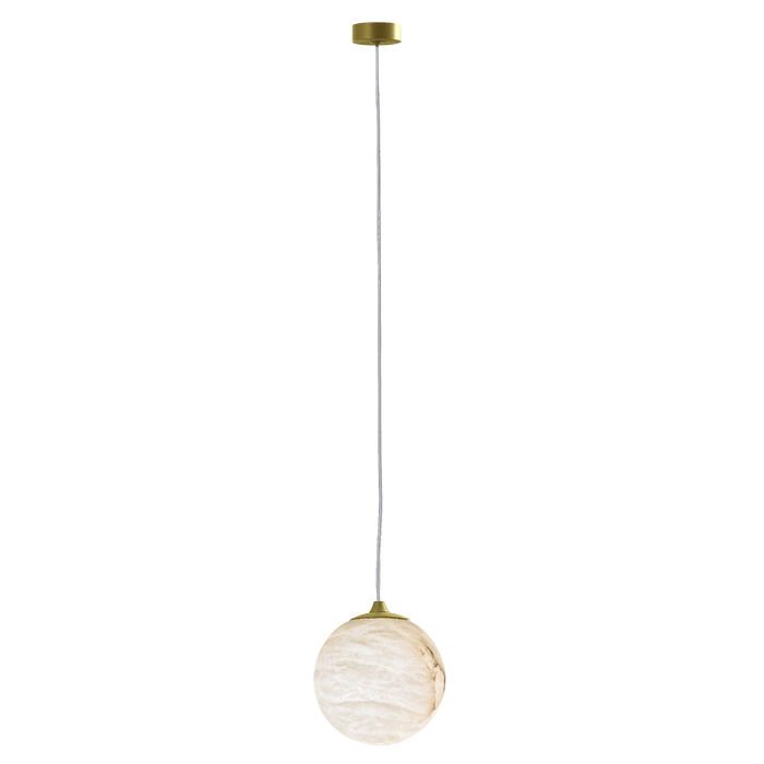 Volterra Single Pendant - Brass & Alabaster