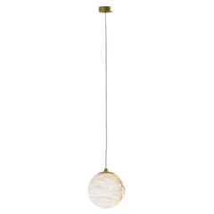 Volterra Single Pendant - Brass & Alabaster