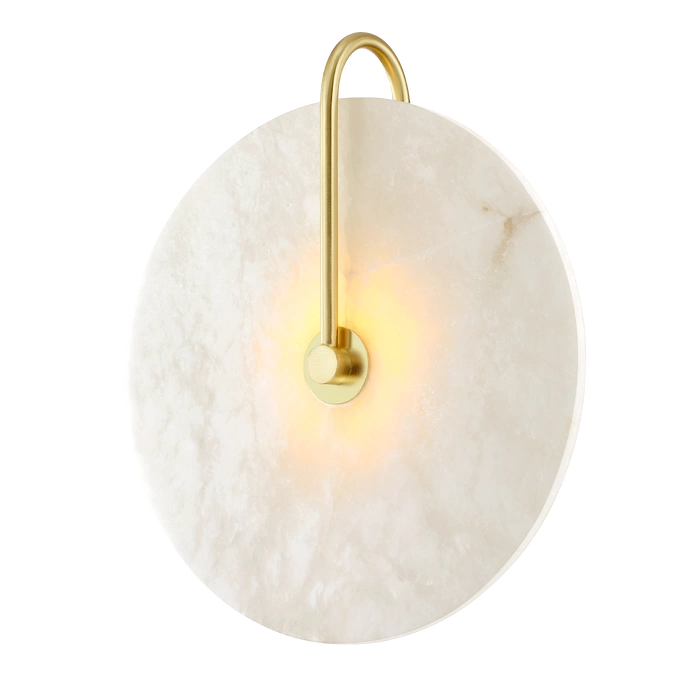 Modena 1Lt Wall Light - Brass & Alabaster