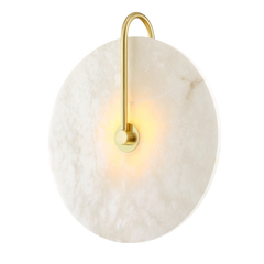 Modena 1Lt Wall Light - Brass & Alabaster