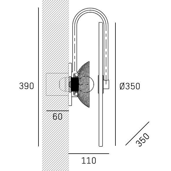 Modena 1Lt Wall Light - Brass & Alabaster