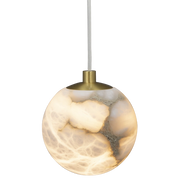 Volterra Single Pendant - Brass & Alabaster