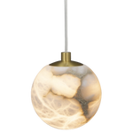 Volterra Single Pendant - Brass & Alabaster