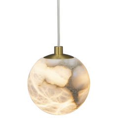 Volterra Single Pendant - Brass & Alabaster