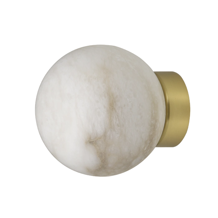 Volterra 1Lt Wall Light - Brass & Alabaster