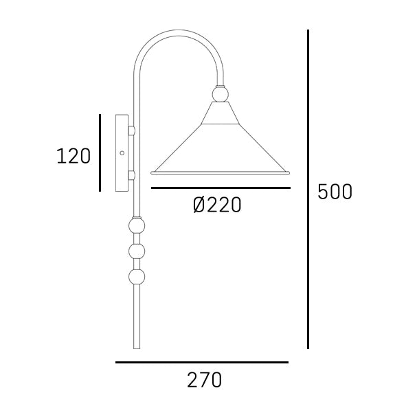 Ashford Wall Light- Gold/ Black Finishes