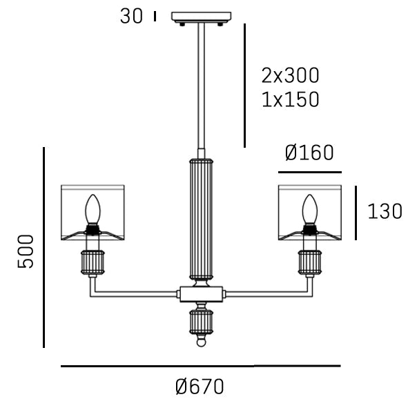 Sutton Ceiling Light- Various Finishes