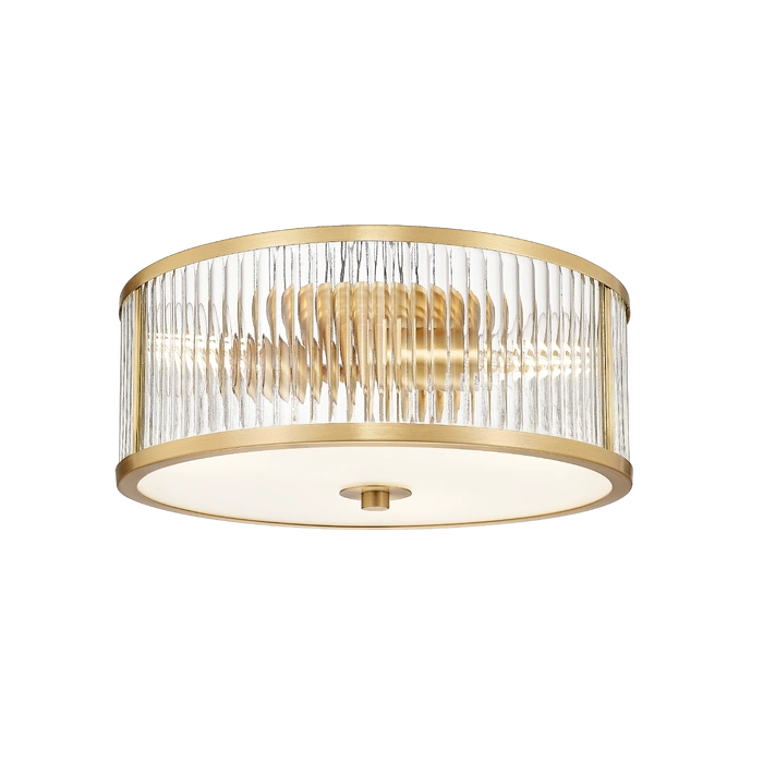 Concord 3/4lt Flush Ceiling Light- Brushed Brass