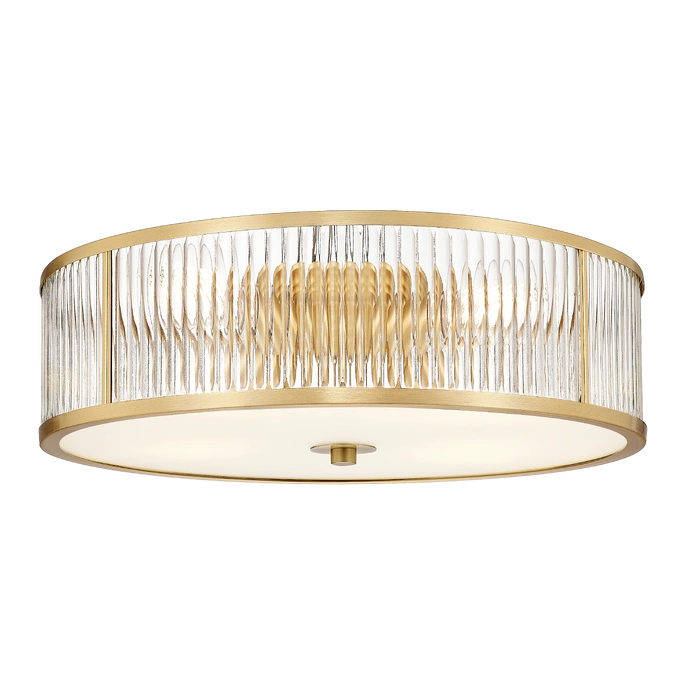 Concord 3/4lt Flush Ceiling Light- Brushed Brass