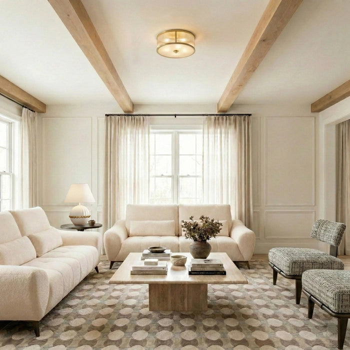 Concord 3/4lt Flush Ceiling Light- Brushed Brass